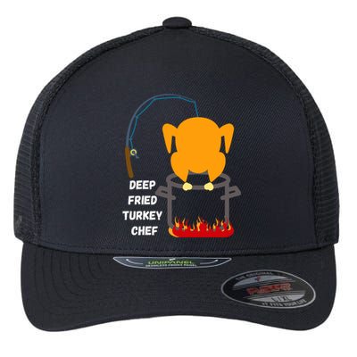 Deep Fried Turkey Chef! Funny Thanksgiving Meal! Funny Fun Flexfit Unipanel Trucker Cap