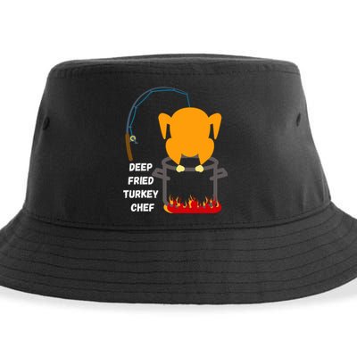 Deep Fried Turkey Chef! Funny Thanksgiving Meal! Funny Fun Sustainable Bucket Hat