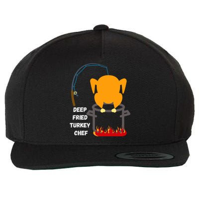 Deep Fried Turkey Chef! Funny Thanksgiving Meal! Funny Fun Wool Snapback Cap