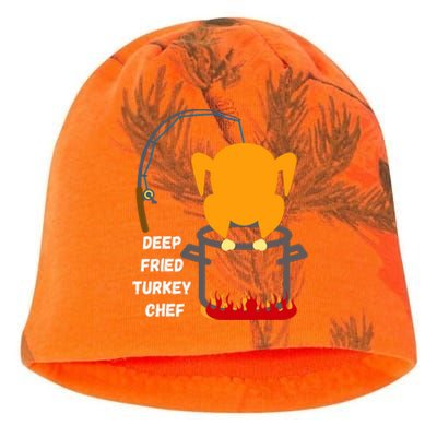 Deep Fried Turkey Chef! Funny Thanksgiving Meal! Funny Fun Kati - Camo Knit Beanie