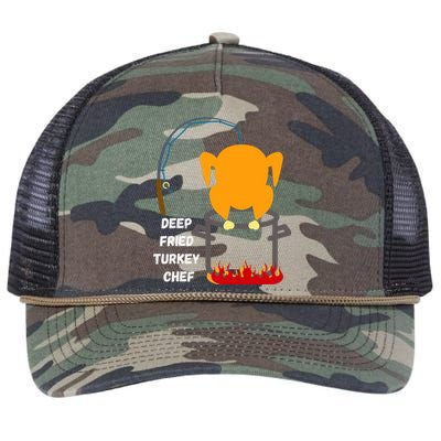 Deep Fried Turkey Chef! Funny Thanksgiving Meal! Funny Fun Retro Rope Trucker Hat Cap