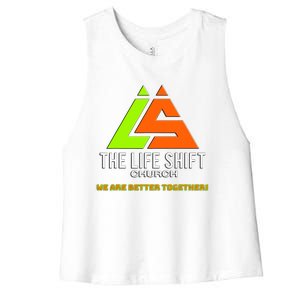 Design For The Life Shift Church Church Logo Design 2 Women's Racerback Cropped Tank