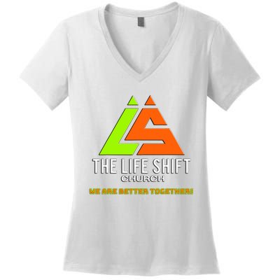 Design For The Life Shift Church Church Logo Design 2 Women's V-Neck T-Shirt