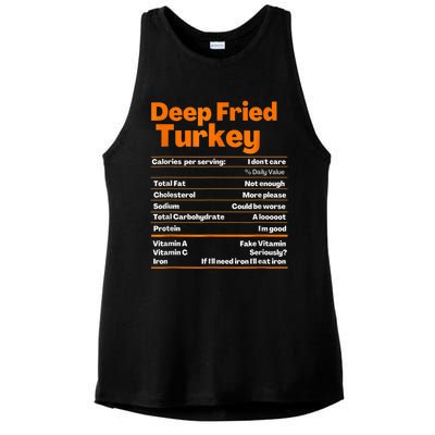 Deep Fried Turkey Shirt Thanksgiving Nutrition Facts Tee Ladies PosiCharge Tri-Blend Wicking Tank