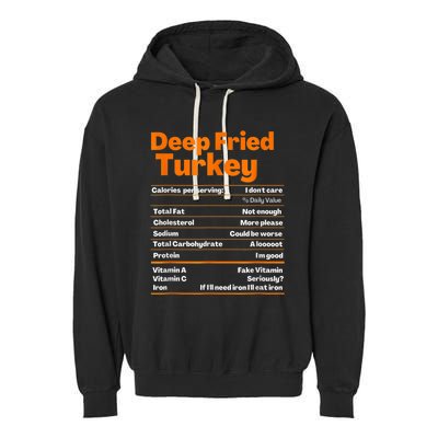 Deep Fried Turkey Shirt Thanksgiving Nutrition Facts Tee Garment-Dyed Fleece Hoodie