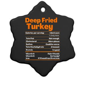 Deep Fried Turkey Shirt Thanksgiving Nutrition Facts Tee Ceramic Star Ornament