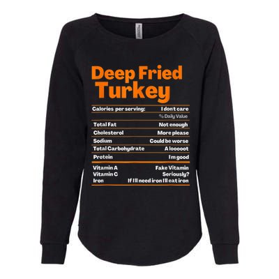 Deep Fried Turkey Shirt Thanksgiving Nutrition Facts Tee Womens California Wash Sweatshirt