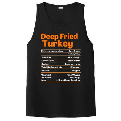 Deep Fried Turkey Shirt Thanksgiving Nutrition Facts Tee PosiCharge Competitor Tank