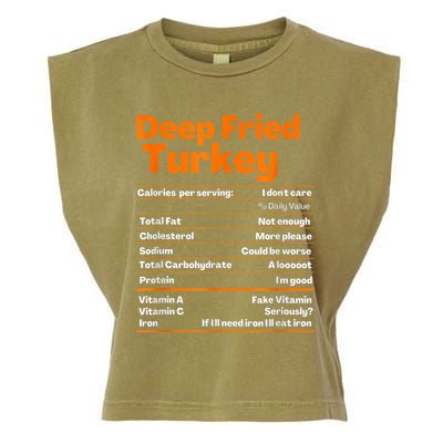 Deep Fried Turkey Shirt Thanksgiving Nutrition Facts Tee Garment-Dyed Women's Muscle Tee