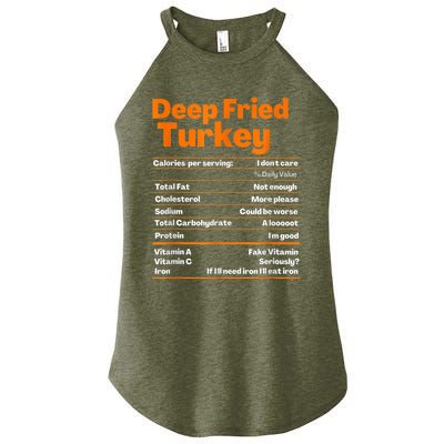 Deep Fried Turkey Shirt Thanksgiving Nutrition Facts Tee Women's Perfect Tri Rocker Tank