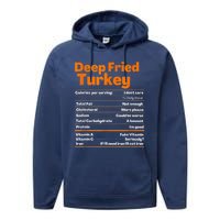 Deep Fried Turkey Shirt Thanksgiving Nutrition Facts Tee Performance Fleece Hoodie