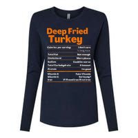 Deep Fried Turkey Shirt Thanksgiving Nutrition Facts Tee Womens Cotton Relaxed Long Sleeve T-Shirt