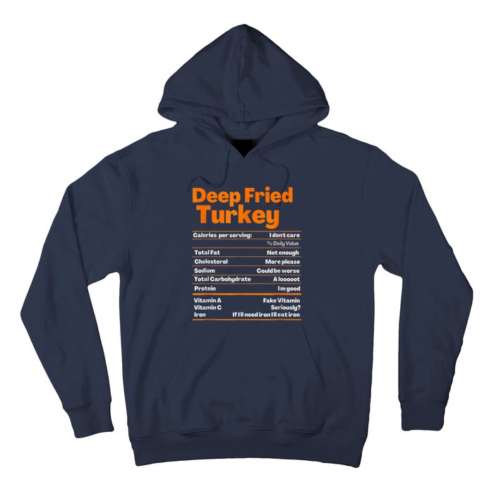 Deep Fried Turkey Shirt Thanksgiving Nutrition Facts Tee Hoodie