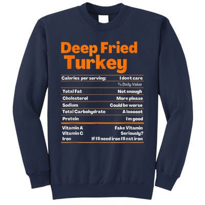 Deep Fried Turkey Shirt Thanksgiving Nutrition Facts Tee Sweatshirt