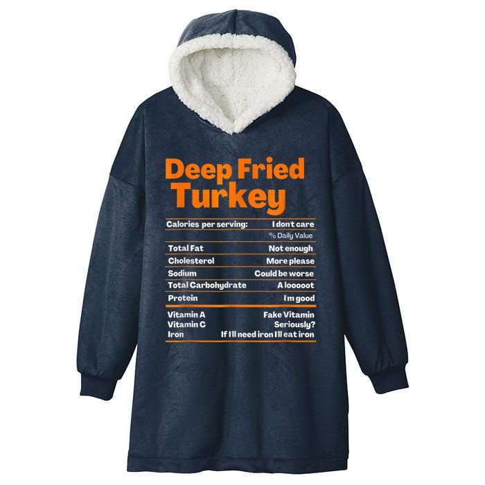 Deep Fried Turkey Shirt Thanksgiving Nutrition Facts Tee Hooded Wearable Blanket