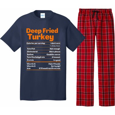 Deep Fried Turkey Shirt Thanksgiving Nutrition Facts Tee Pajama Set