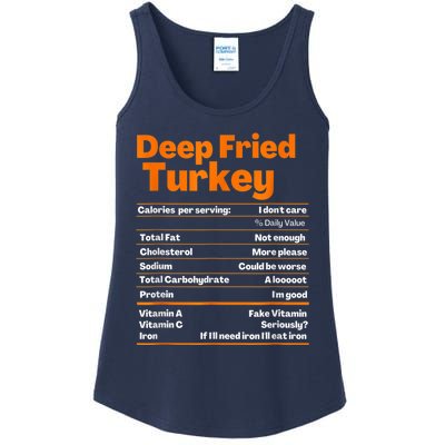 Deep Fried Turkey Shirt Thanksgiving Nutrition Facts Tee Ladies Essential Tank