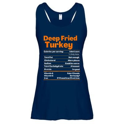 Deep Fried Turkey Shirt Thanksgiving Nutrition Facts Tee Ladies Essential Flowy Tank