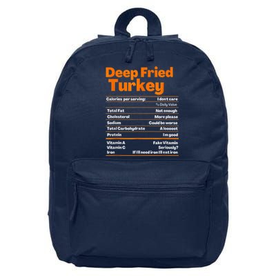 Deep Fried Turkey Shirt Thanksgiving Nutrition Facts Tee 16 in Basic Backpack