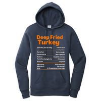 Deep Fried Turkey Shirt Thanksgiving Nutrition Facts Tee Women's Pullover Hoodie