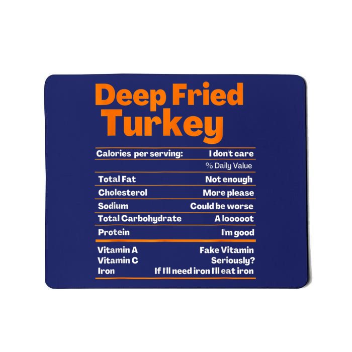 Deep Fried Turkey Shirt Thanksgiving Nutrition Facts Tee Mousepad