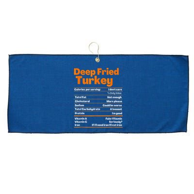 Deep Fried Turkey Shirt Thanksgiving Nutrition Facts Tee Large Microfiber Waffle Golf Towel