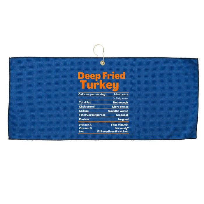 Deep Fried Turkey Shirt Thanksgiving Nutrition Facts Tee Large Microfiber Waffle Golf Towel