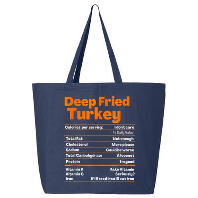 Deep Fried Turkey Shirt Thanksgiving Nutrition Facts Tee 25L Jumbo Tote