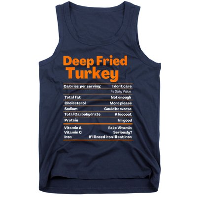 Deep Fried Turkey Shirt Thanksgiving Nutrition Facts Tee Tank Top