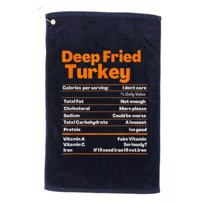 Deep Fried Turkey Shirt Thanksgiving Nutrition Facts Tee Platinum Collection Golf Towel