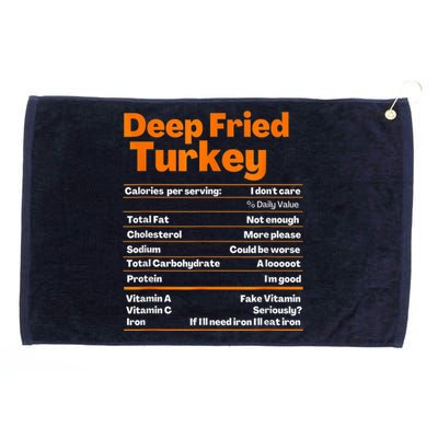 Deep Fried Turkey Shirt Thanksgiving Nutrition Facts Tee Grommeted Golf Towel