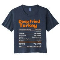 Deep Fried Turkey Shirt Thanksgiving Nutrition Facts Tee Women's Crop Top Tee