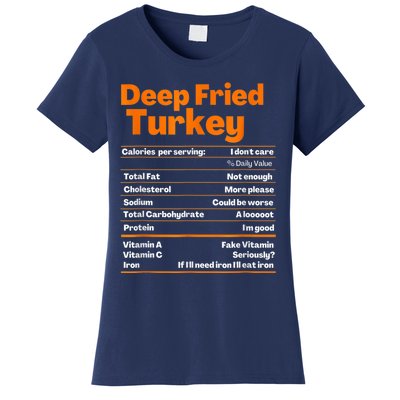 Deep Fried Turkey Shirt Thanksgiving Nutrition Facts Tee Women's T-Shirt