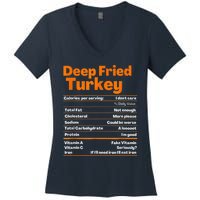 Deep Fried Turkey Shirt Thanksgiving Nutrition Facts Tee Women's V-Neck T-Shirt