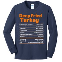 Deep Fried Turkey Shirt Thanksgiving Nutrition Facts Tee Kids Long Sleeve Shirt