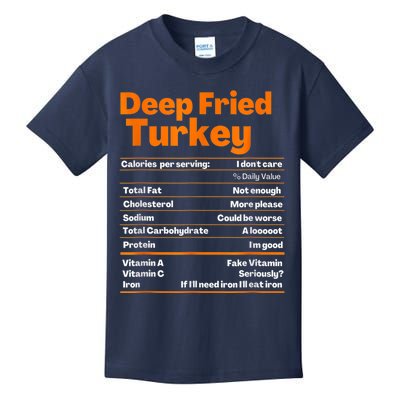 Deep Fried Turkey Shirt Thanksgiving Nutrition Facts Tee Kids T-Shirt