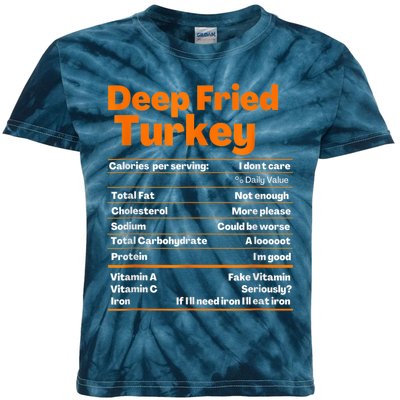 Deep Fried Turkey Shirt Thanksgiving Nutrition Facts Tee Kids Tie-Dye T-Shirt