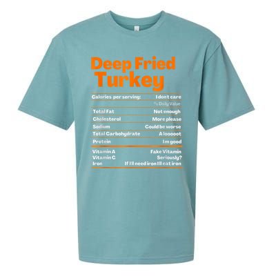 Deep Fried Turkey Shirt Thanksgiving Nutrition Facts Tee Sueded Cloud Jersey T-Shirt