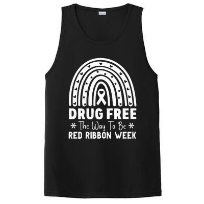 Drug Free The Way To Be Red Ribbon Week Awareness Rainbow PosiCharge Competitor Tank