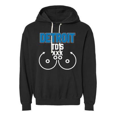 Detroit Football TD's Touchdowns Garment-Dyed Fleece Hoodie