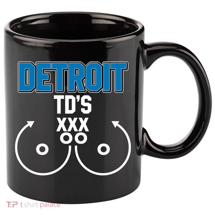 Detroit Football TD's Touchdowns 11oz C Handle Ceramic Mug