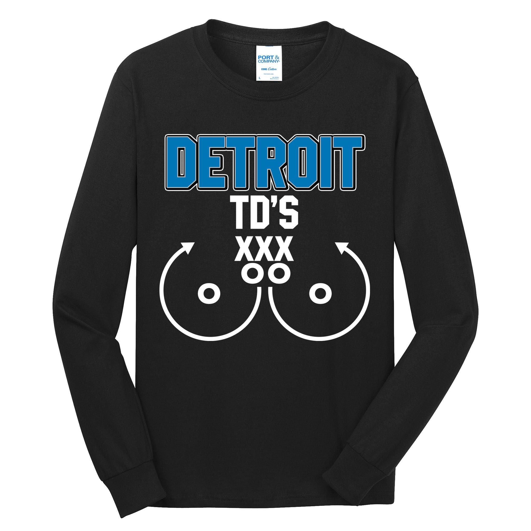 Detroit Football TD's Touchdowns Tall Long Sleeve T-Shirt