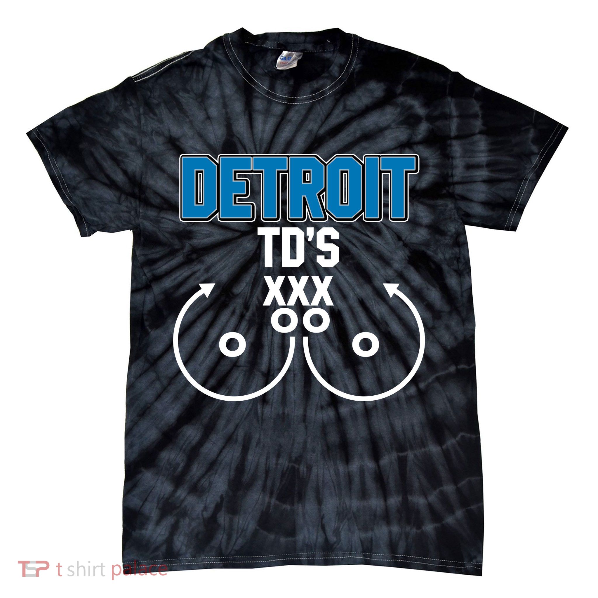 Detroit Football TD's Touchdowns Tie-Dye T-Shirt