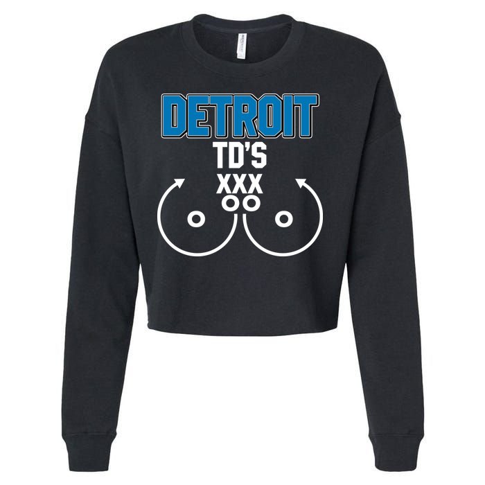 Detroit Football TD's Touchdowns Cropped Pullover Crew