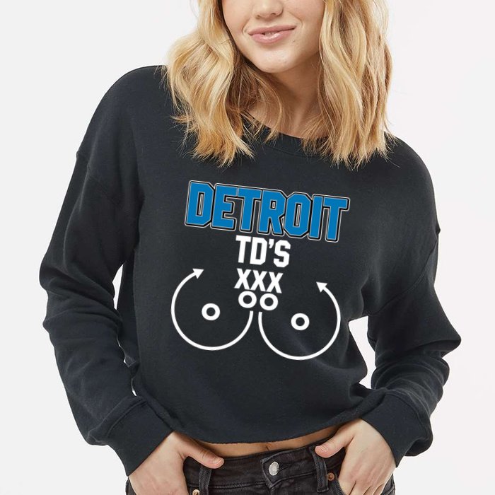Detroit Football TD's Touchdowns Cropped Pullover Crew