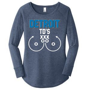 Detroit Football TD's Touchdowns Women's Perfect Tri Tunic Long Sleeve Shirt