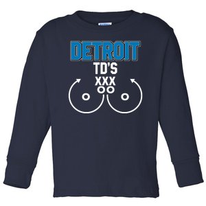 Detroit Football TD's Touchdowns Toddler Long Sleeve Shirt