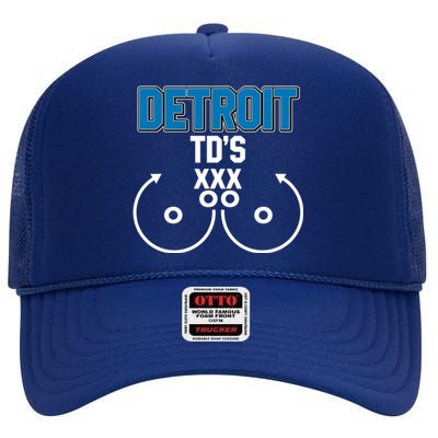 Detroit Football TD's Touchdowns High Crown Mesh Back Trucker Hat