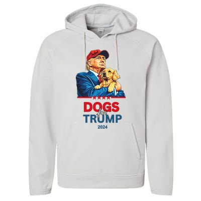 Dogs For Trump 2024 Trump Performance Fleece Hoodie