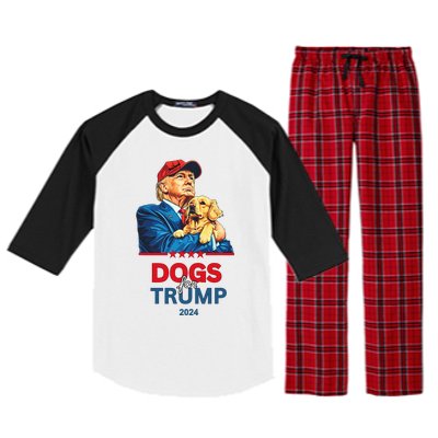 Dogs For Trump 2024 Trump Raglan Sleeve Pajama Set